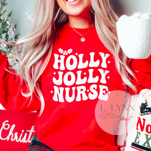 holly jolly nurse crews + tees